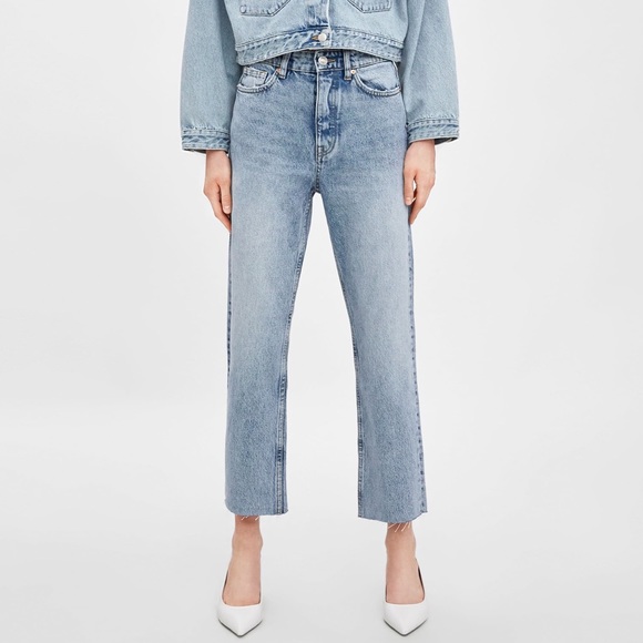 high rise straight leg jeans trf